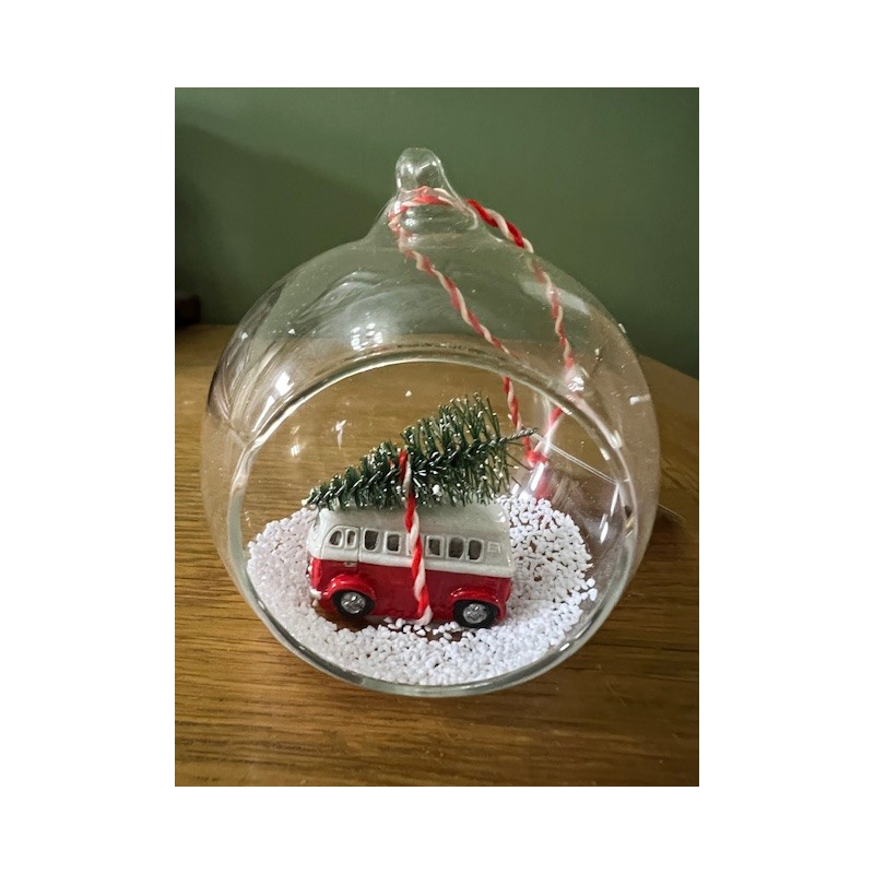 Camper Van Open Shaped Christmas Bauble