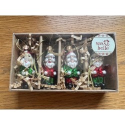 Sass & Belle Box of 4 Gnomes Christmas Bauble