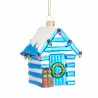 Sass & Belle Large Blue Beach Hut Christmas Baubles
