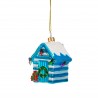 Sass & Belle Mini Blue Beach Hut Christmas Baubles
