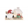 Gonk Merry Christmas Wooden Decoration with Red Hat