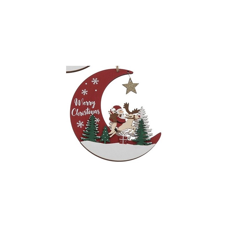 Merry Christmas Wooden Hanging Decoration 3D Santa