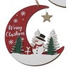 Merry Christmas Wooden Hanging Decoration 3D Snowman