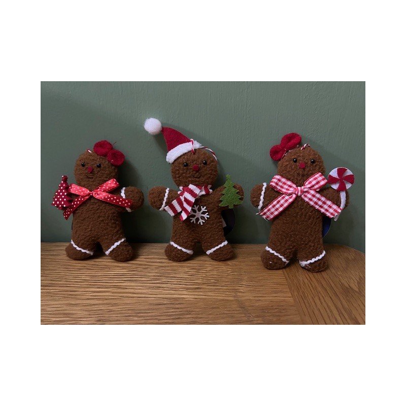 Gingerbread Men Hanging Decorations - Set of 3