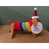 Sass & Belle Christmas Rainbow Dachshund Hanging Decoration