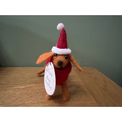 Sass & Belle Christmas Rainbow Dachshund Hanging Decoration