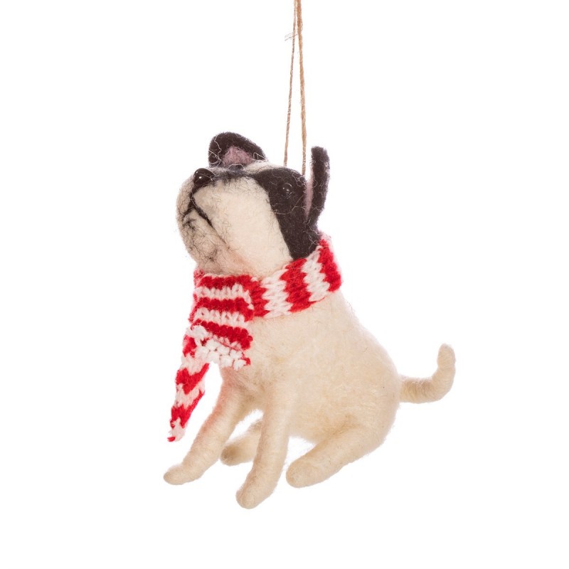 Sass & Belle Christmas White Dog Hanging Decoration