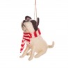 Sass & Belle Christmas White Dog Hanging Decoration