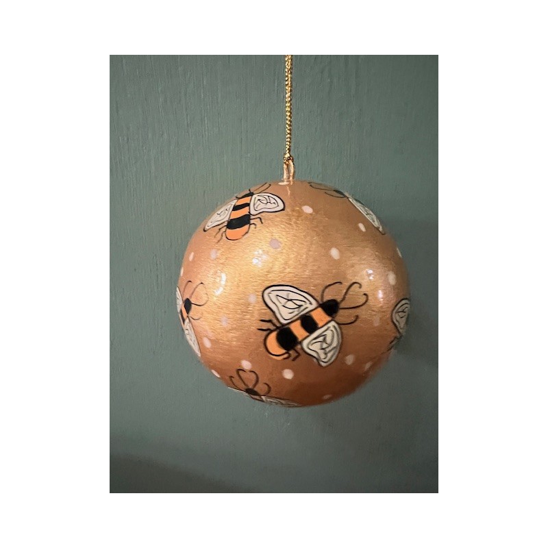 Sass & Belle Paper Mache Bee Christmas Bauble