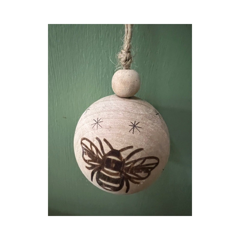 Sass & Belle Wooden Bee Christmas Bauble