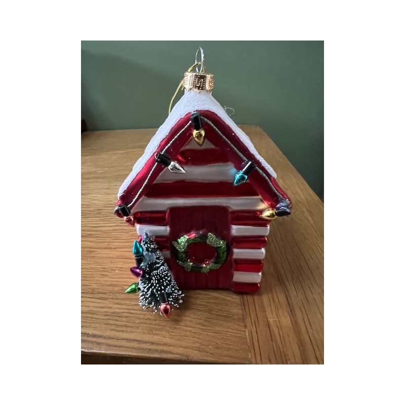 Sass & Belle Large Red Beach Hut Christmas Baubles