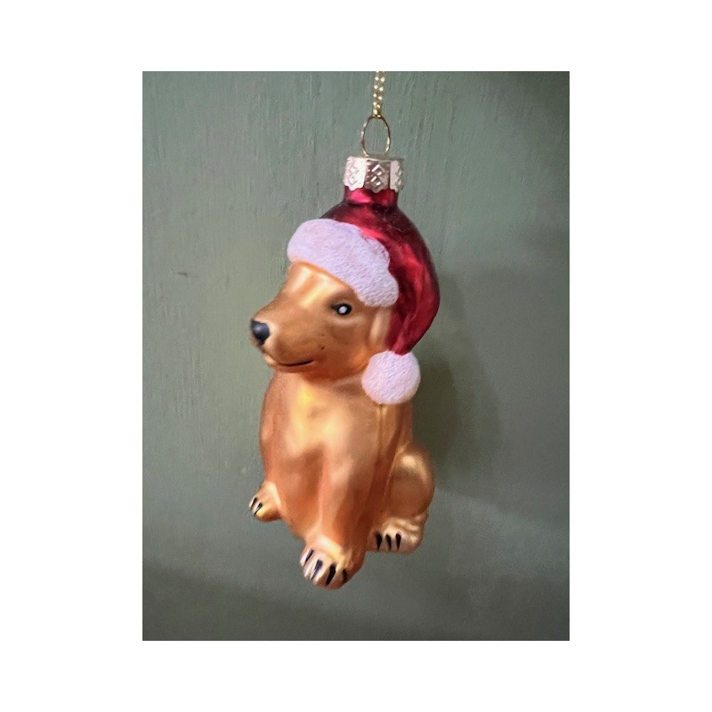 Sass & Belle Puppy in Hat Christmas Baubles