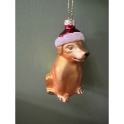 Sass & Belle Puppy in Hat Christmas Baubles