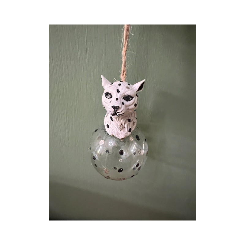 Sass & Belle Snow Leopard Christmas Baubles