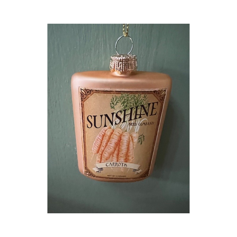 Sass & Belle Carrot Seed Packet Christmas Baubles