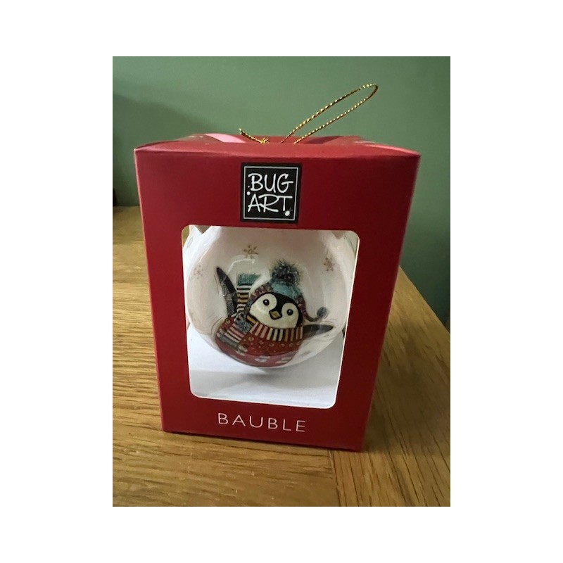 Bug Art Penguin Christmas Bauble