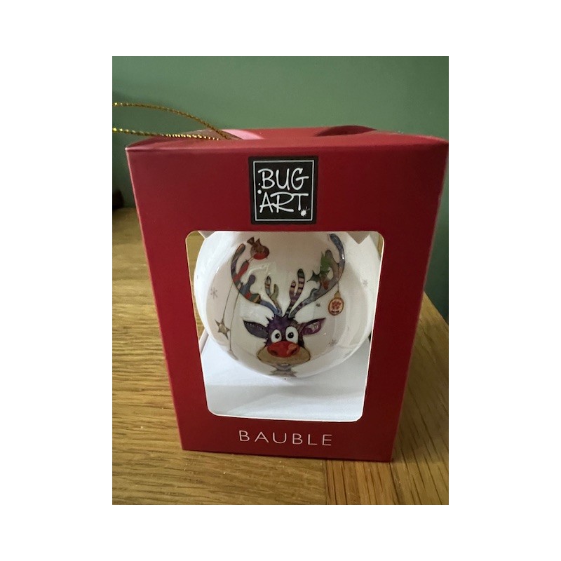 Bug Art Reindeer Christmas Bauble