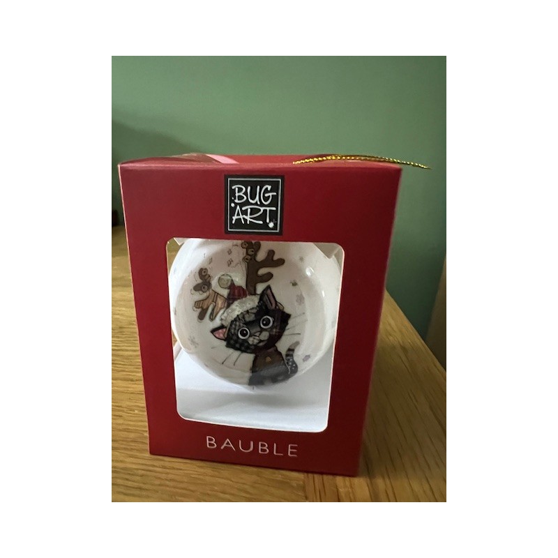 Bug Art Cat Christmas Bauble