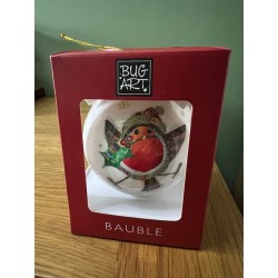 Bug Art Robin Christmas Bauble