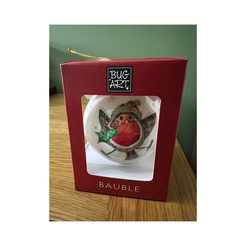 Bug Art Robin Christmas Bauble