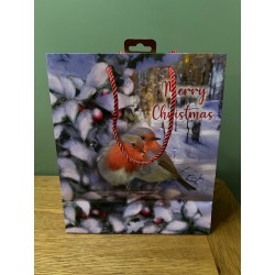 Pair of Robins Christmas Medium Gift Bag
