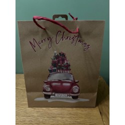 Kraft Driving Home Christmas Medium Gift Bag