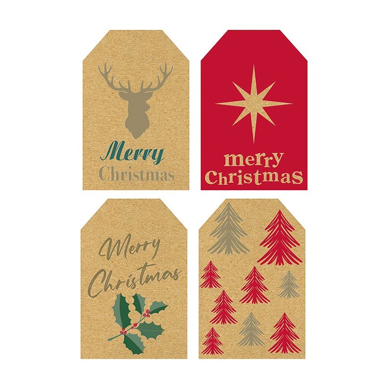 20 Kraft Christmas Gift Tags