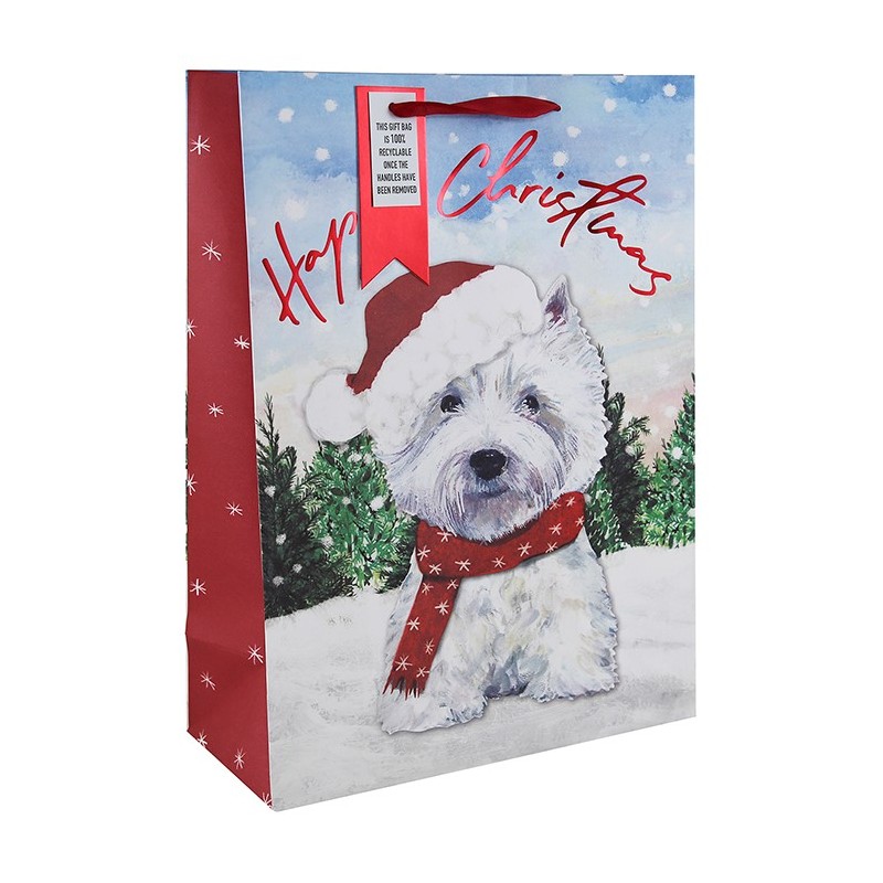 Westie Christmas Medium Gift Bag