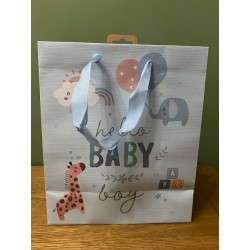 Hello Baby Boy Giraffe Medium Gift Bag