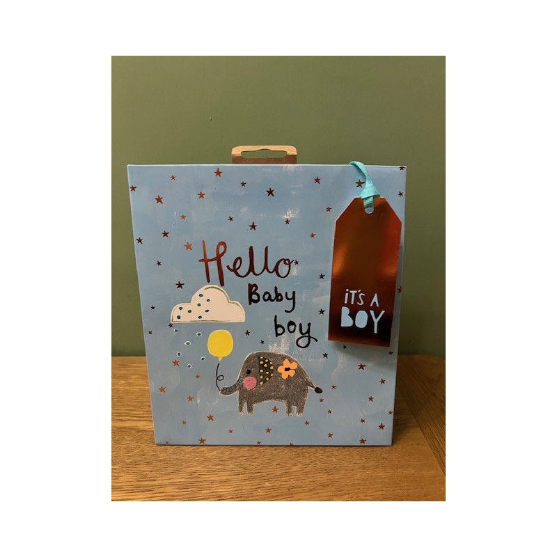 Glick Baby Boy Elephant Medium Gift Bag