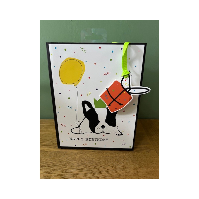Glick Doodle Dog Happy Birthday Medium Gift Bag