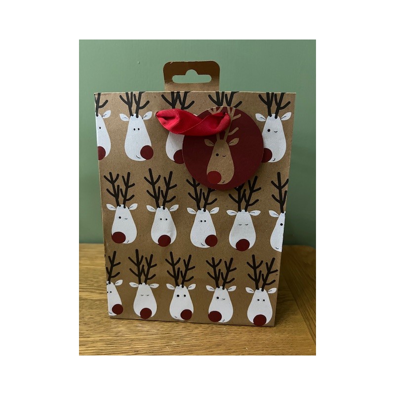 Kraft Reindeer Medium Gift Bag by Glick
