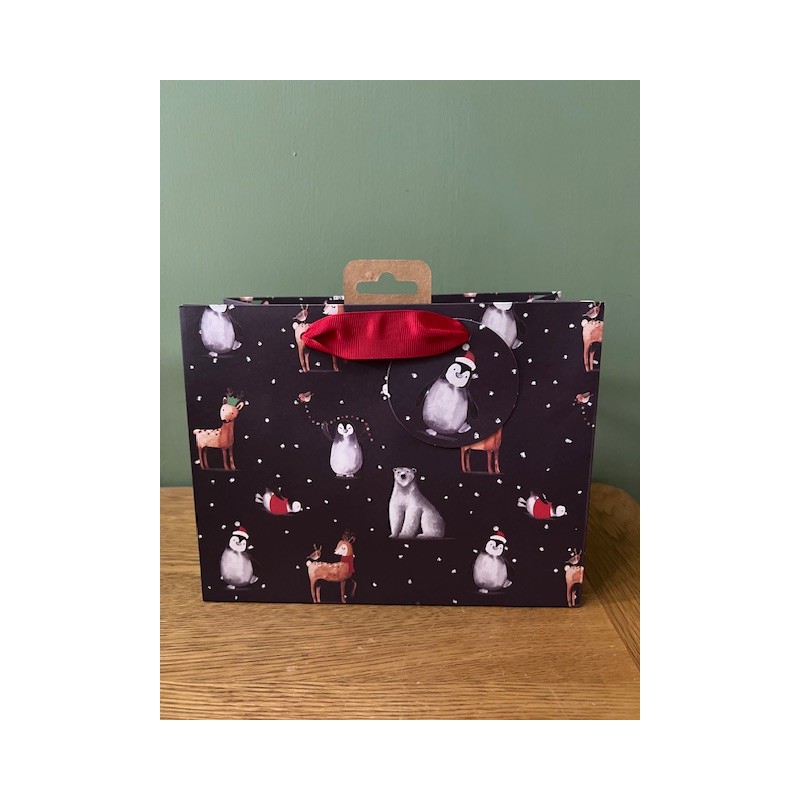 Frosty Festive Midnight Medium Gift Bag