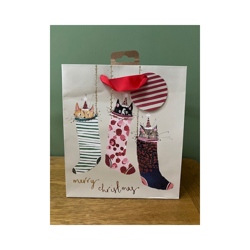 Christmas Moggies Medium Gift Bag by Glick