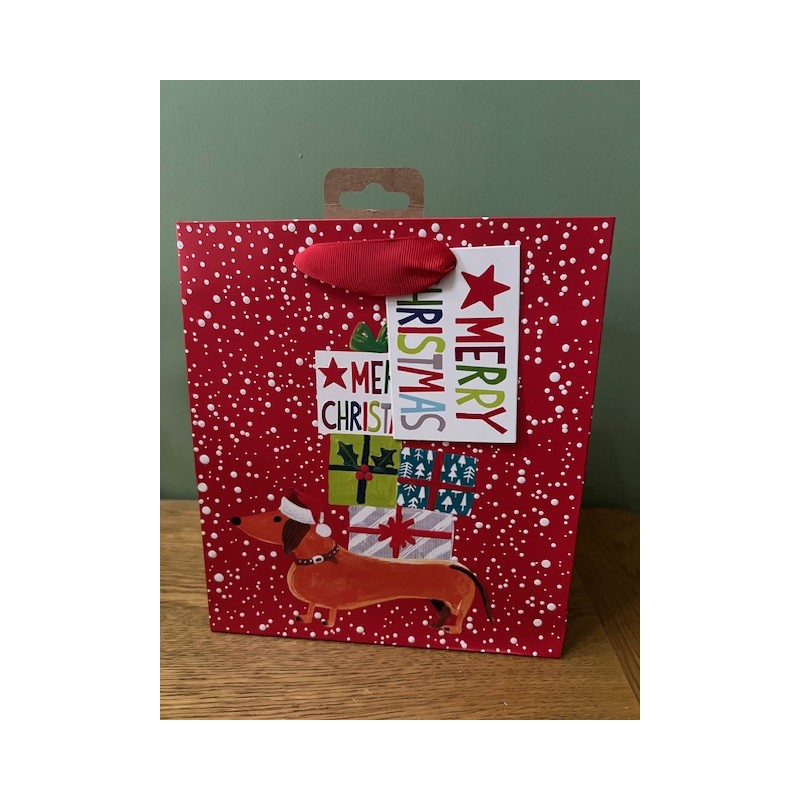 Christmas Dachshund Medium Gift Bag by Glick