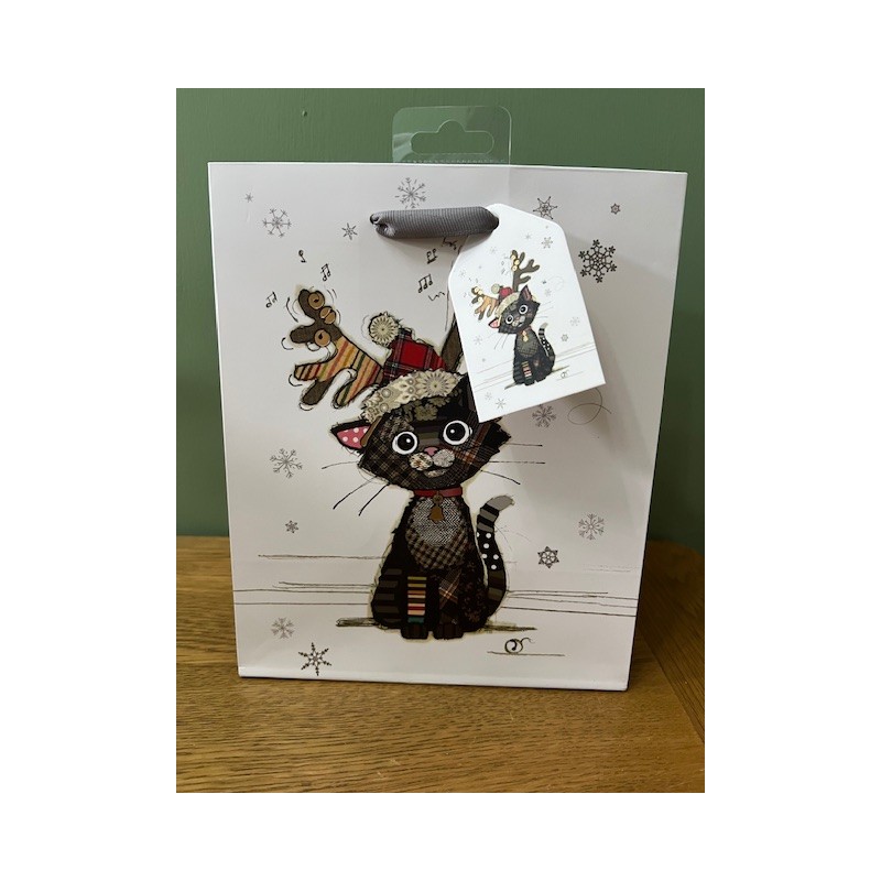 Bug Art Christmas Cat Medium Gift Bag
