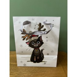 Bug Art Christmas Cat Medium Gift Bag