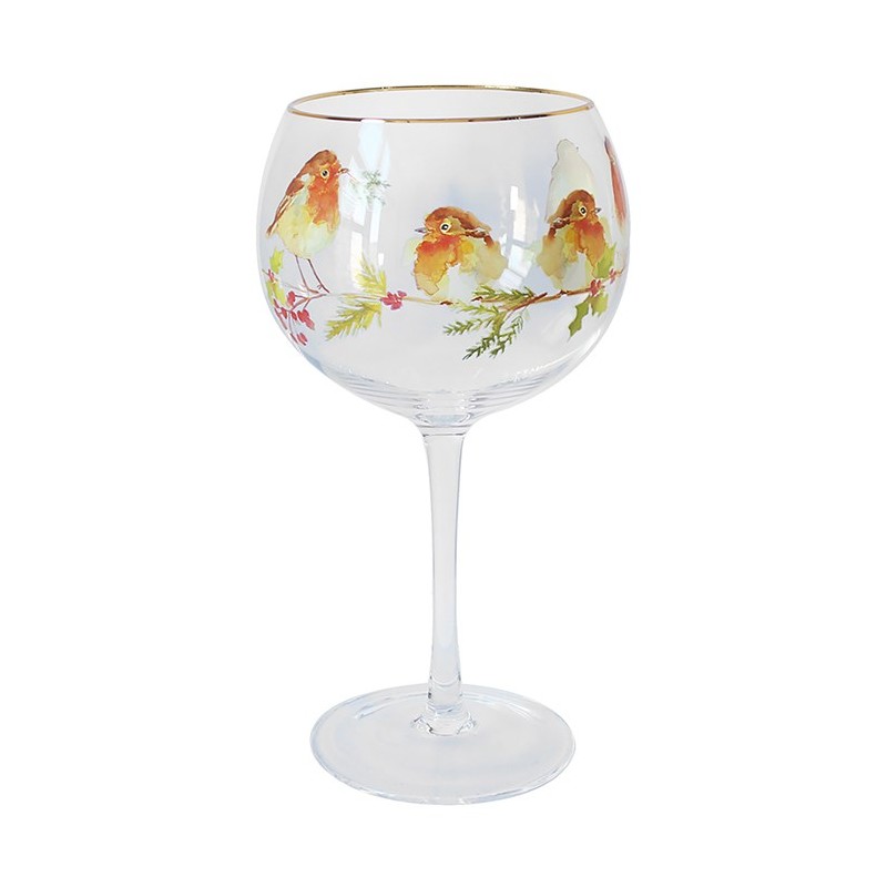 Balloon Gin Glass Winter Robins