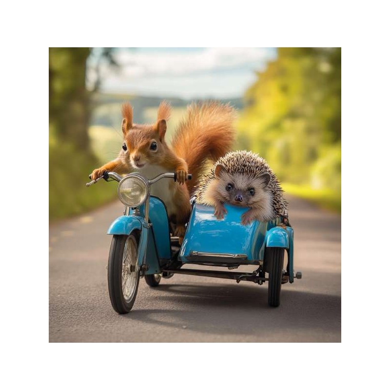 Cube Blank Greeting Card Off for a Ride in the Country