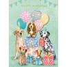 Decoupage Birthday Greeting Card Party Dogs