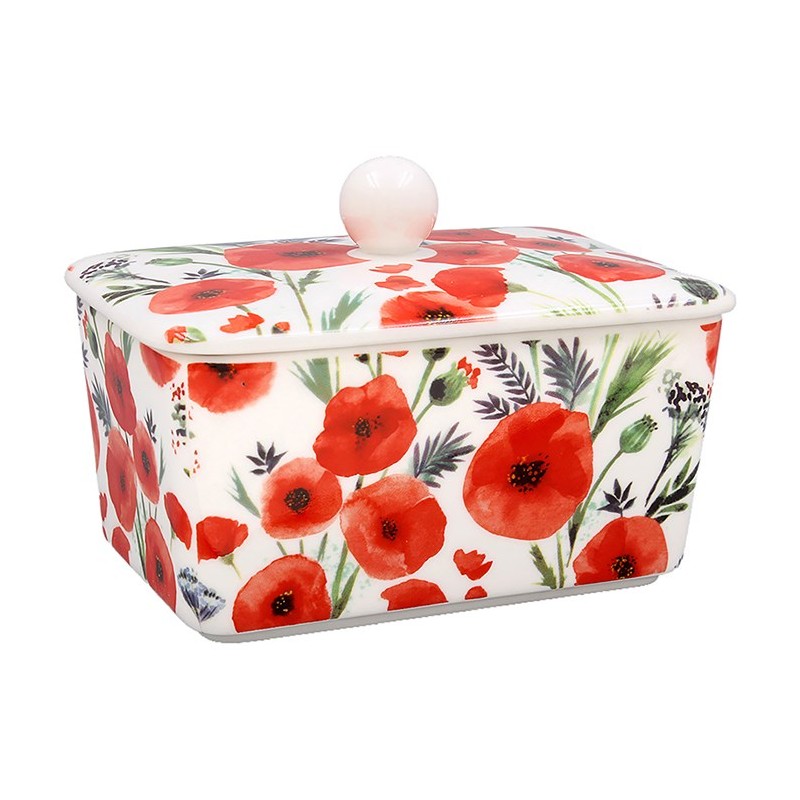 Poppy Field Butter Dish