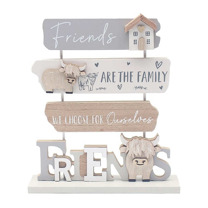 Highland Cow Friends Freestanding Plaque