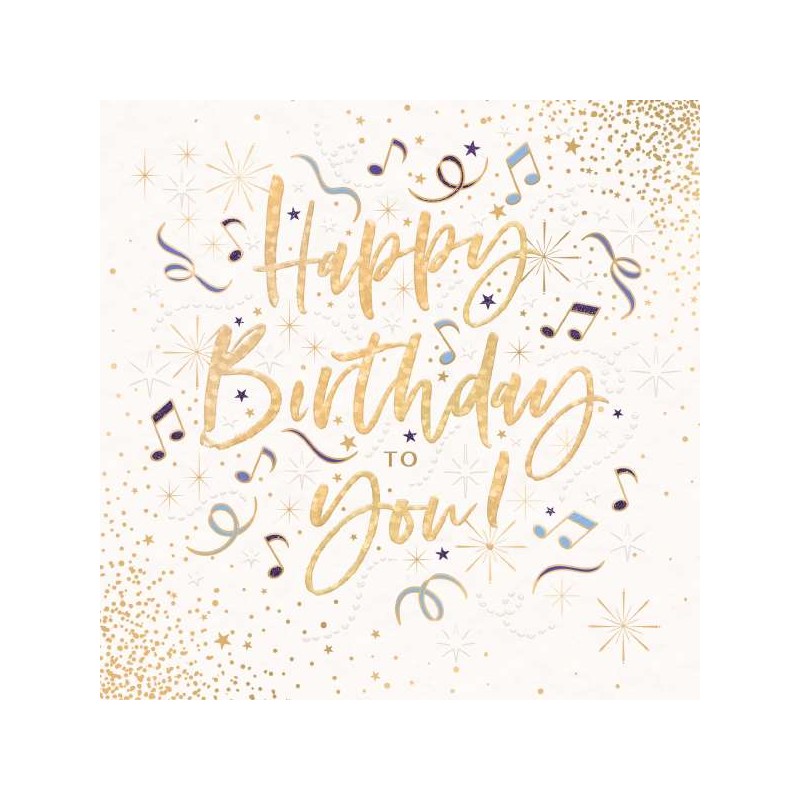 Happy Birthday Metallic Birthday Greeting Card