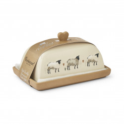 Highland Sheep Quality Stoneware Butter Dish