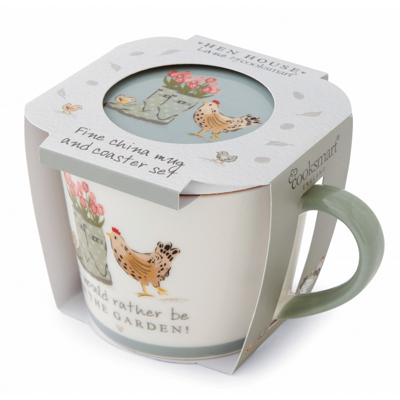 Conical Hen House Lane Mug and Coaster by Cooksmart