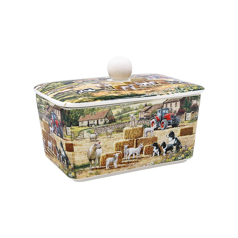 Collie and Sheep Butter Dish