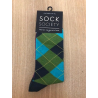 Herringbone Green and Blue Socks