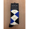 Herringbone Cream and Blue Socks