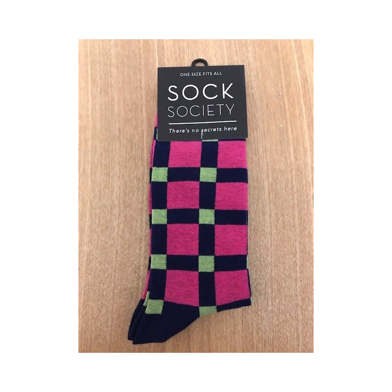 Check Pink and Green Socks