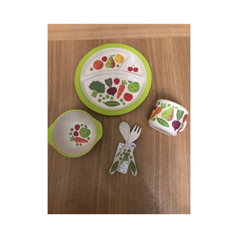 Happy Fruit and Veg Children's Tableware Set
